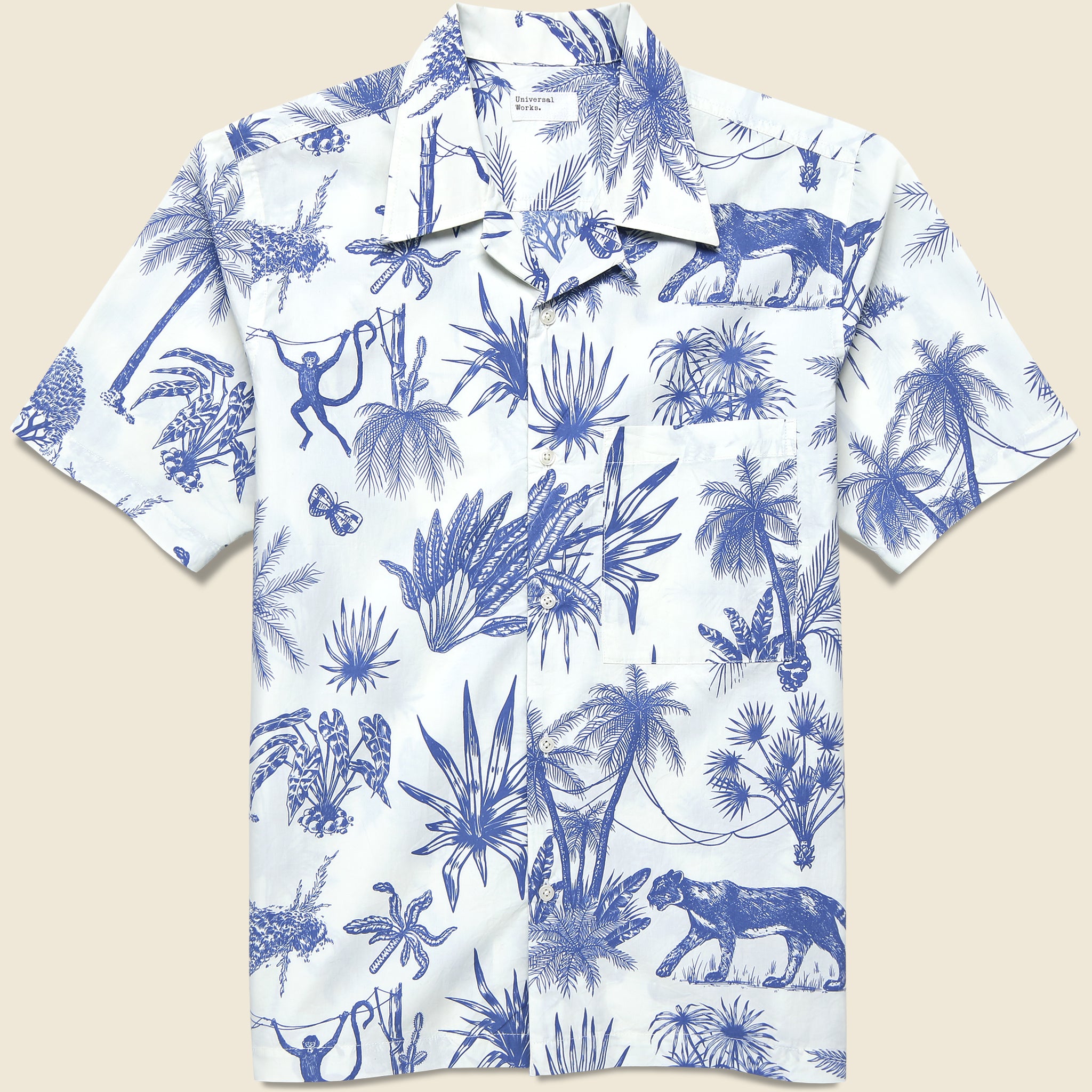 Jungle Toile Camp Shirt - White - Universal Works - STAG Provisions - Tops - S/S Woven - Floral