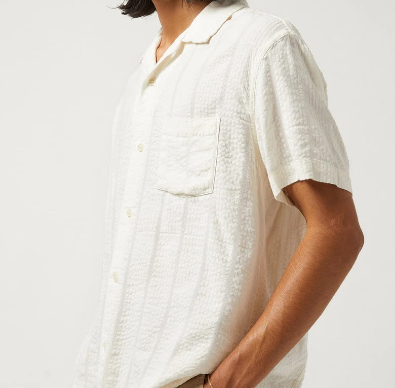 Striped Seersucker Shirt - White - Corridor - STAG Provisions - Tops - S/S Woven - Seersucker