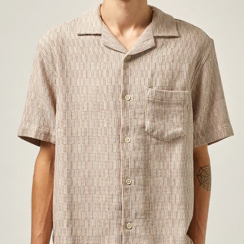 Rainbow Weave Camp Shirt - Pink - Corridor - STAG Provisions - Tops - S/S Woven - Other Pattern