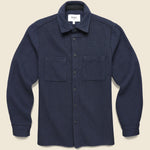 Stepney Whiting Overshirt - Black/Navy - Wax London - STAG Provisions - Tops - L/S Woven - Other Pattern