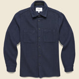 Stepney Whiting Overshirt - Black/Navy - Wax London - STAG Provisions - Tops - L/S Woven - Other Pattern