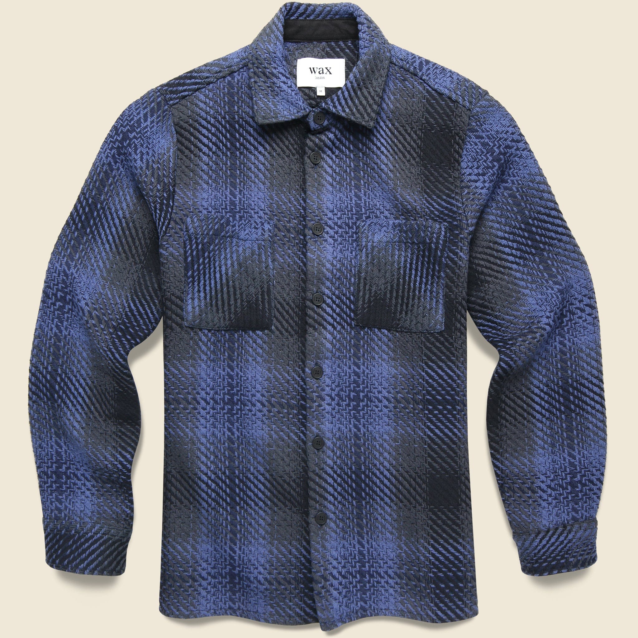 Whiting Overshirt - Navy Dusk Check - Wax London - STAG Provisions - Tops - L/S Woven - Plaid