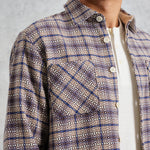 Whiting Overshirt - Basket Check Ecru/Blue - Wax London - STAG Provisions - Tops - L/S Woven - Plaid