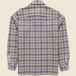 Whiting Overshirt - Basket Check Ecru/Blue - Wax London - STAG Provisions - Tops - L/S Woven - Plaid