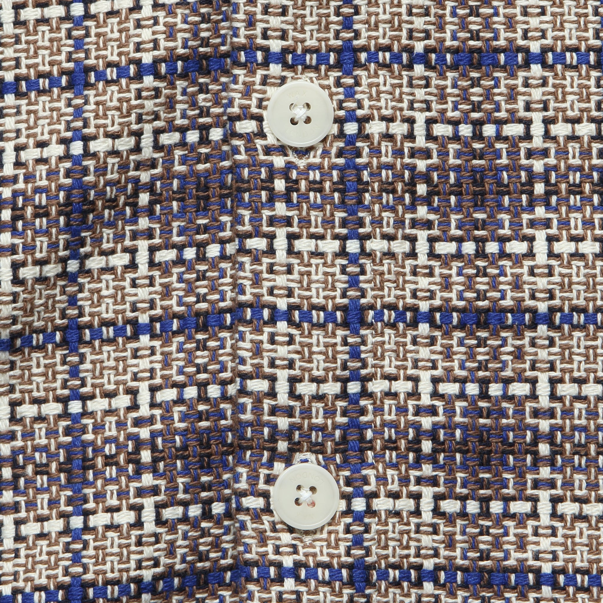 
                          Whiting Overshirt - Basket Check Ecru/Blue - Wax London - STAG Provisions - Tops - L/S Woven - Plaid
                        