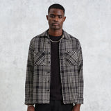 Whiting Overshirt - Twin Weave Black - Wax London - STAG Provisions - Tops - L/S Woven - Plaid