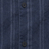 Corey Wide Stripe Shirt - Navy - Wax London - STAG Provisions - Tops - L/S Woven - Stripe