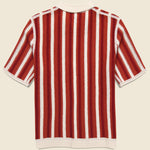 Porto Crochet Stripe Shirt - Ecru/Orange - Wax London - STAG Provisions - Tops - S/S Knit