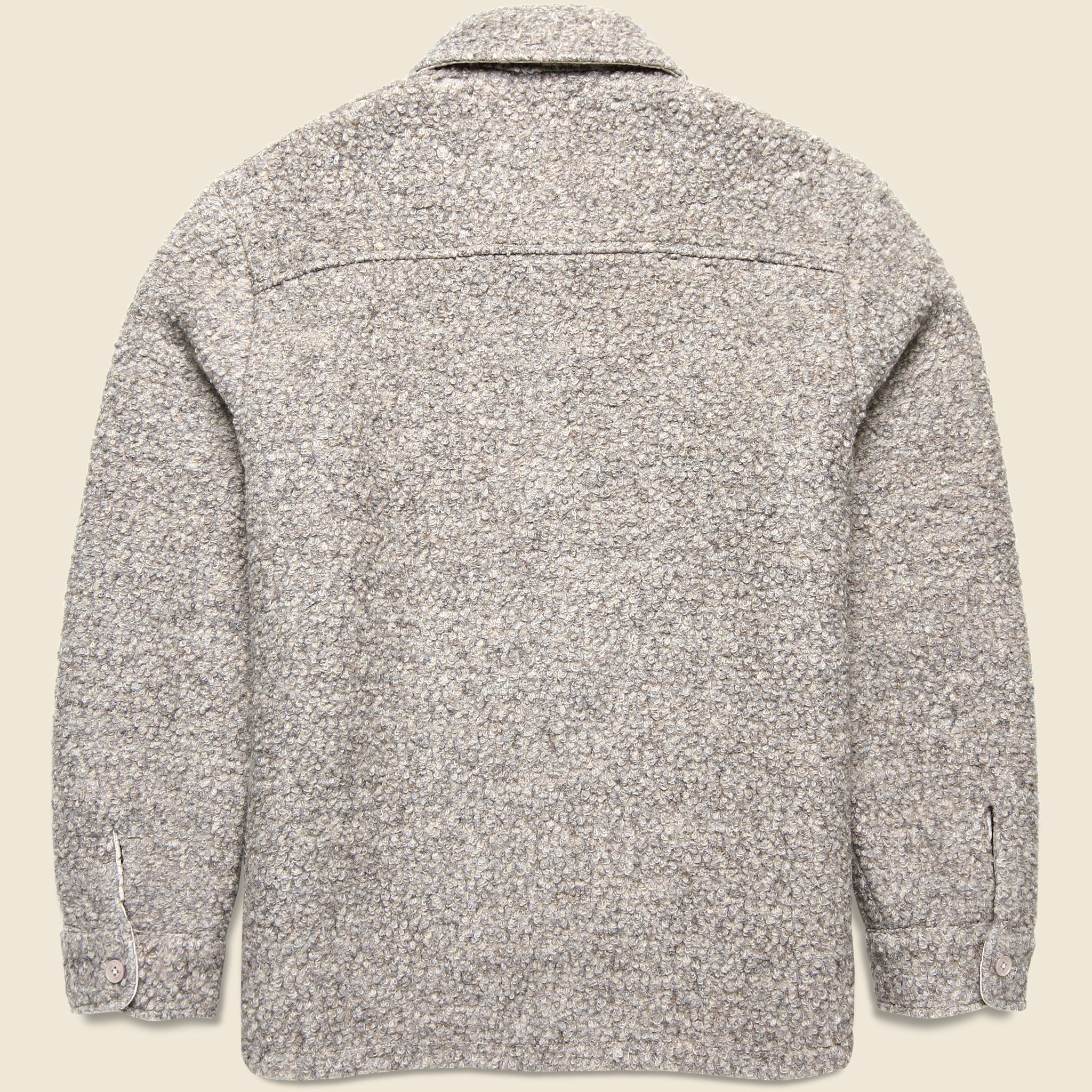 Mount Reversible Overshirt - Bobble Wool Natural - Wax London - STAG Provisions - Outerwear - Shirt Jacket