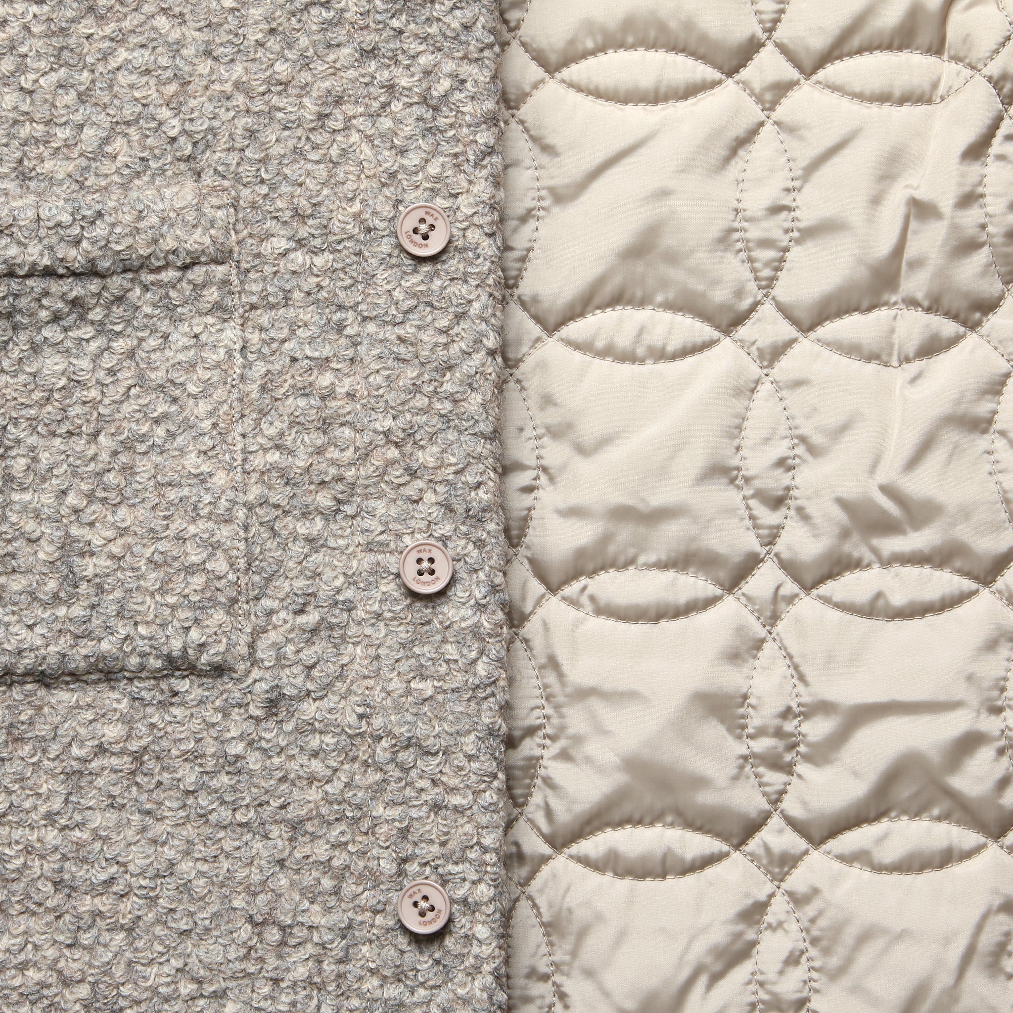 
                          Mount Reversible Overshirt - Bobble Wool Natural - Wax London - STAG Provisions - Outerwear - Shirt Jacket
                        