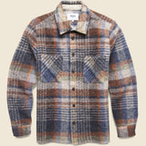 Whiting Overshirt - Ari Wool Blend Check Oatmeal/Multi - Wax London - STAG Provisions - Tops - L/S Woven - Plaid