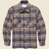 Whiting Overshirt - Grain Check Blue/Multi - Wax London - STAG Provisions - Tops - L/S Woven - Plaid