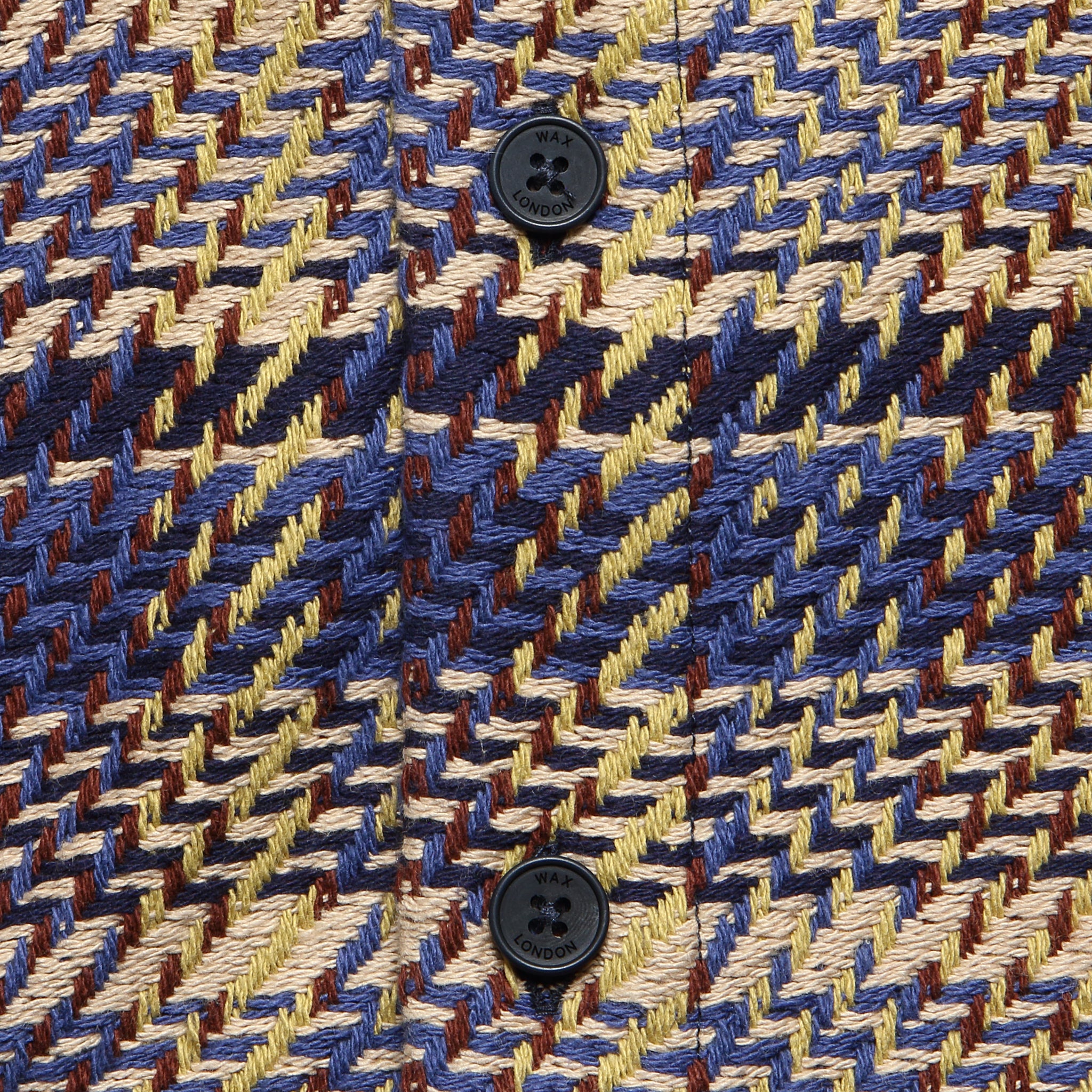 Whiting Overshirt - Grain Check Blue/Multi - Wax London - STAG Provisions - Tops - L/S Woven - Plaid