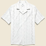 Didcot Shirt - Geo Lace White - Wax London - STAG Provisions - Tops - S/S Woven - Other Pattern