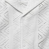 Didcot Shirt - Geo Lace White - Wax London - STAG Provisions - Tops - S/S Woven - Other Pattern
