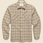 Whiting Overshirt - Eden Check Beige/Ecru - Wax London - STAG Provisions - Tops - L/S Woven - Other Pattern