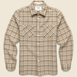Whiting Overshirt - Eden Check Beige/Ecru - Wax London - STAG Provisions - Tops - L/S Woven - Other Pattern