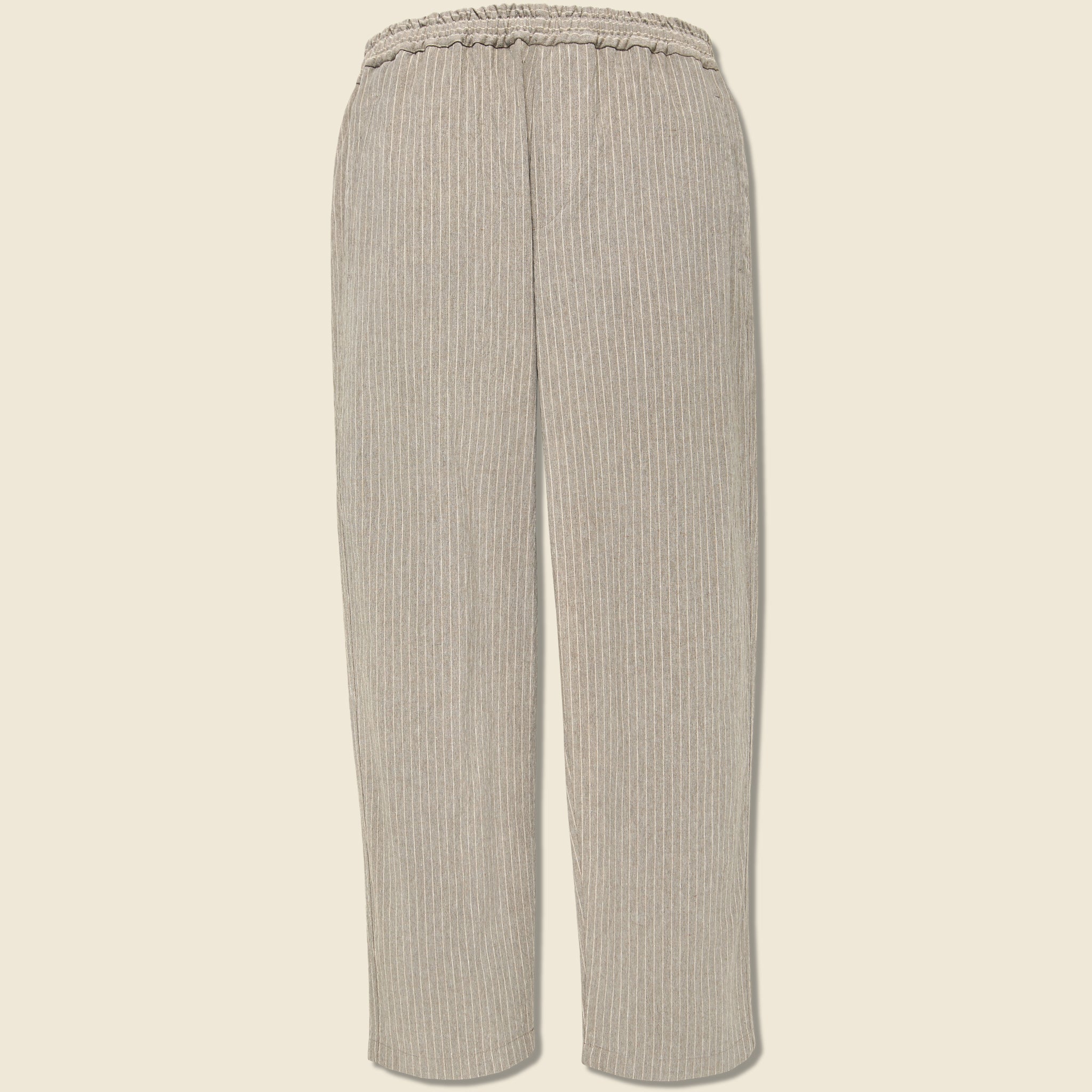 Chalk Stripe Tyne Trouser - Natural - Wax London - STAG Provisions - Pants - Lounge