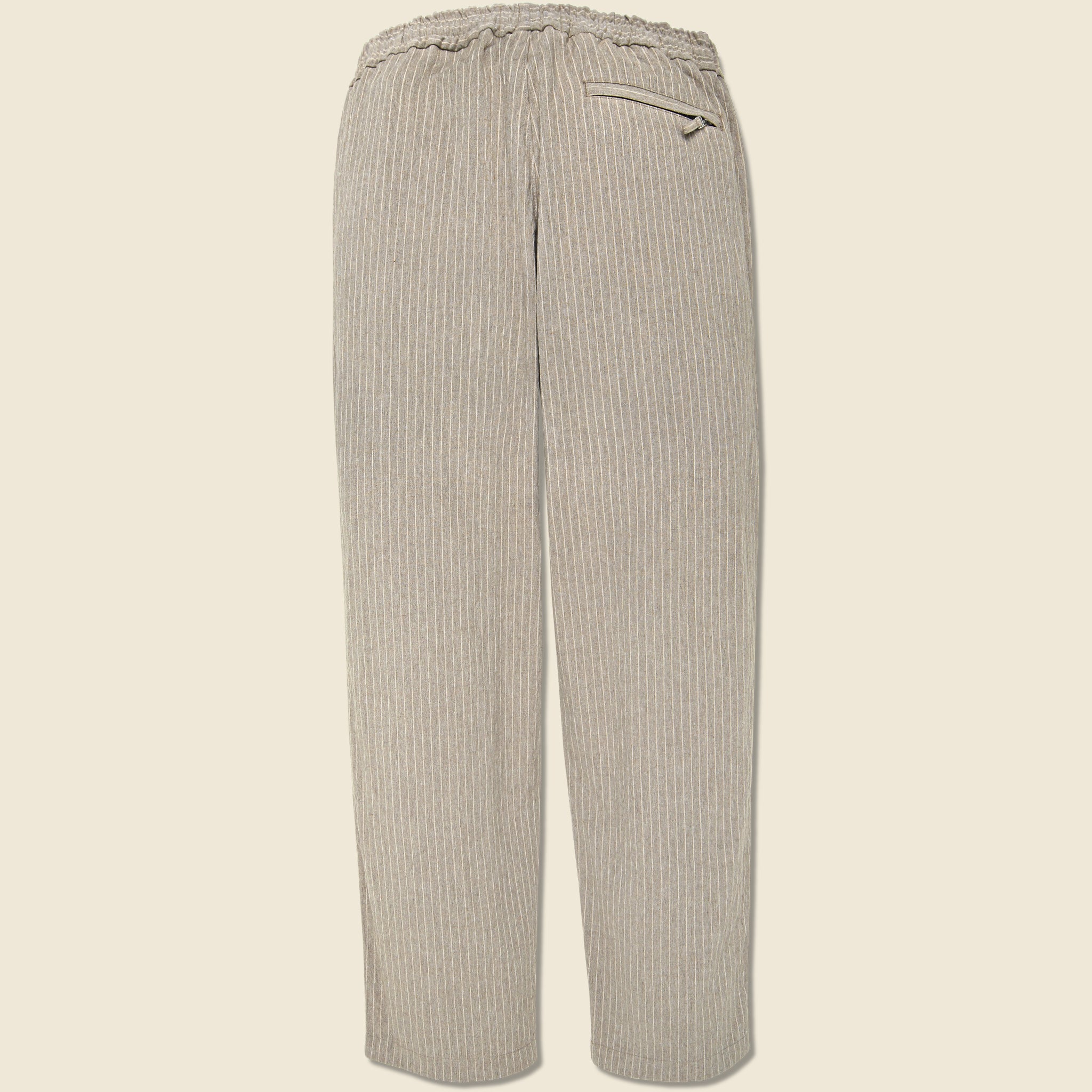
                          Chalk Stripe Tyne Trouser - Natural - Wax London - STAG Provisions - Pants - Lounge
                        