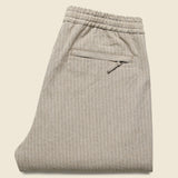 Chalk Stripe Tyne Trouser - Natural - Wax London - STAG Provisions - Pants - Lounge