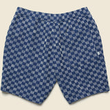 7" Kurt Shorts - Grid Stitch Indigo - Wax London - STAG Provisions - Shorts - Lounge