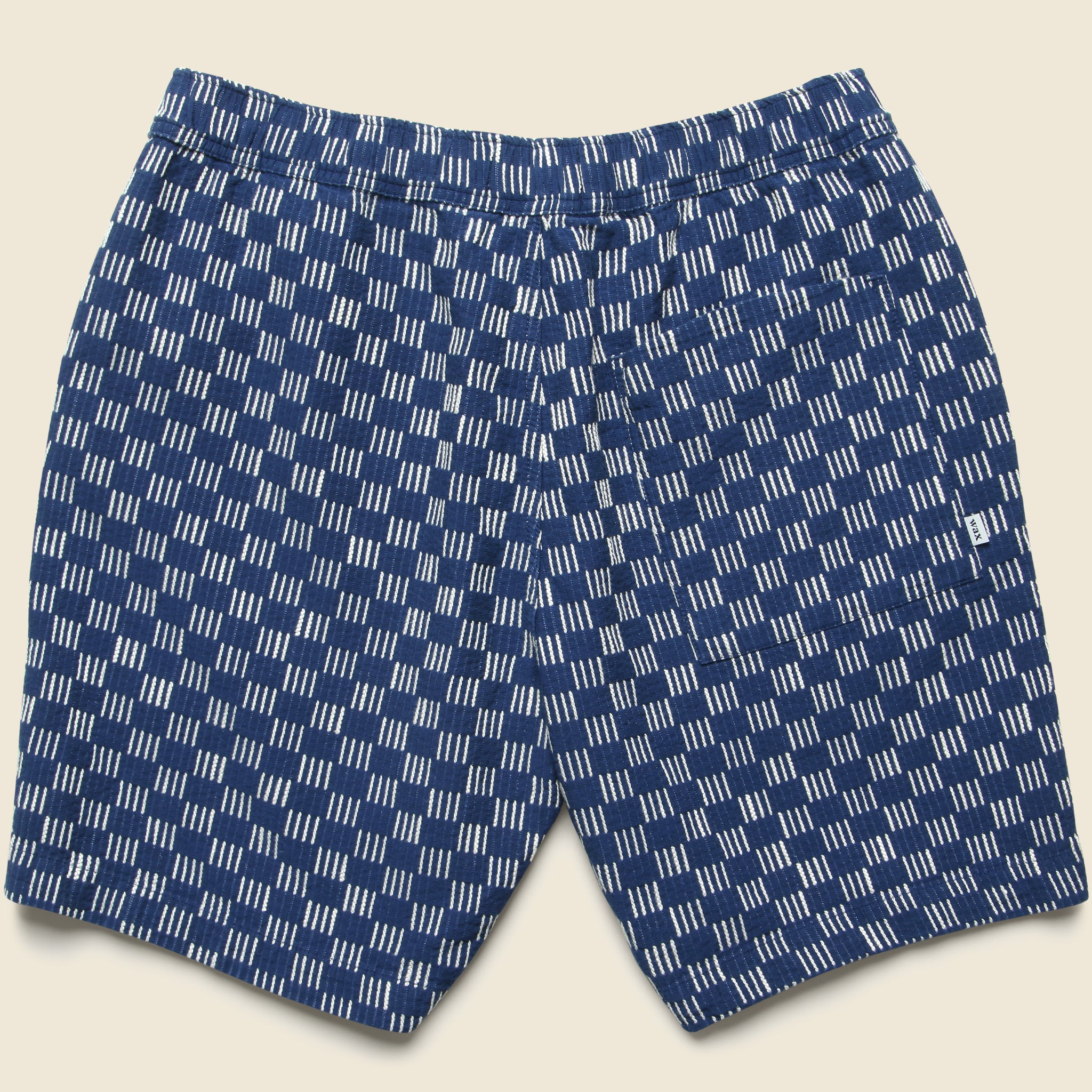 7" Kurt Shorts - Grid Stitch Indigo - Wax London - STAG Provisions - Shorts - Lounge