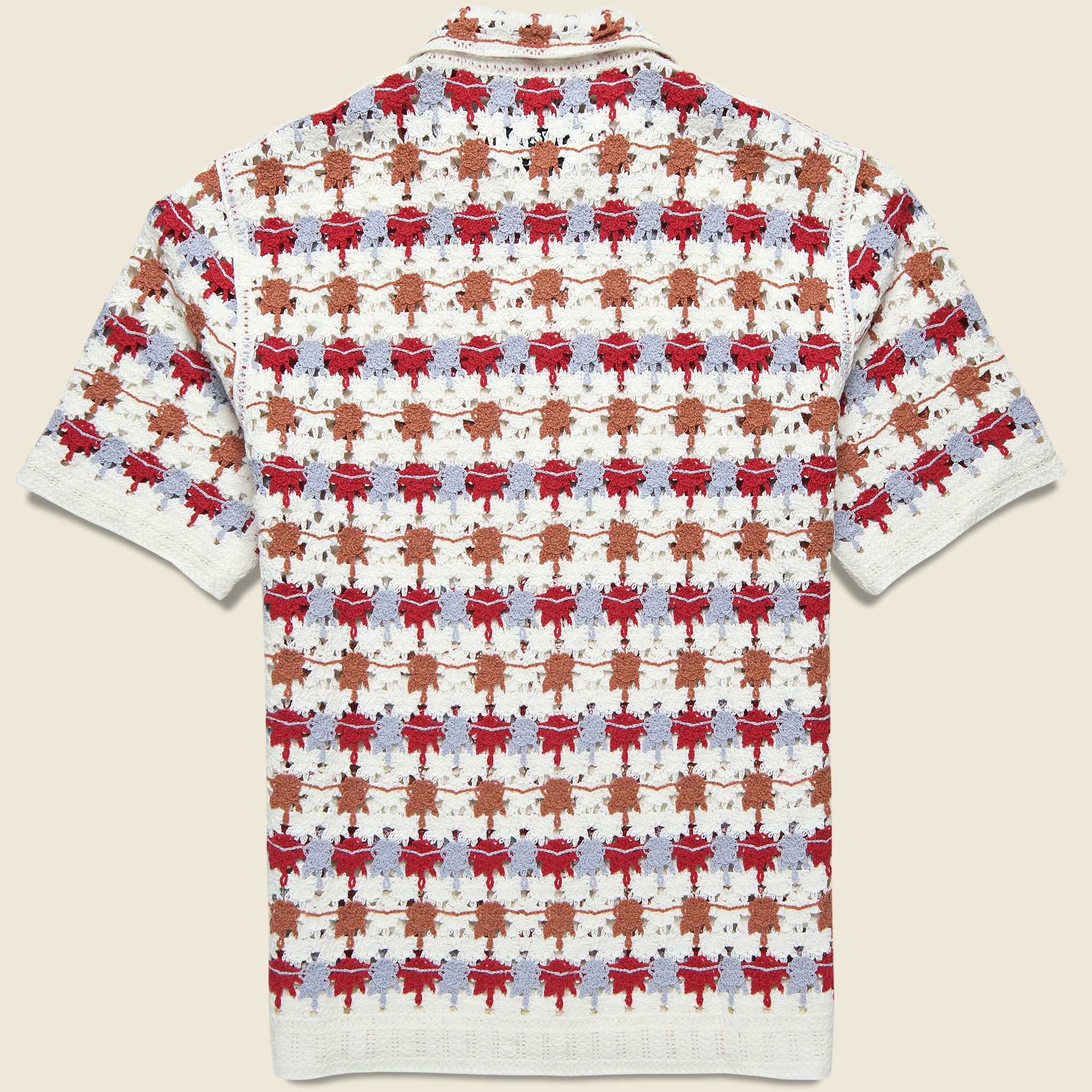 
                          Crochet Porto Shirt - Ecru - Wax London - STAG Provisions - Tops - S/S Knit
                        