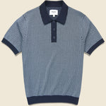 Ladder Stripe Turin Polo - Navy - Wax London - STAG Provisions - Tops - S/S Knit