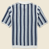Porto Stripe Crochet Shirt - Blue - Wax London - STAG Provisions - Tops - S/S Knit