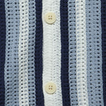 Porto Stripe Crochet Shirt - Blue - Wax London - STAG Provisions - Tops - S/S Knit