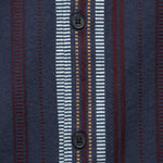 Didcot Dobby Stripe Shirt - Navy - Wax London - STAG Provisions - Tops - S/S Woven - Stripe