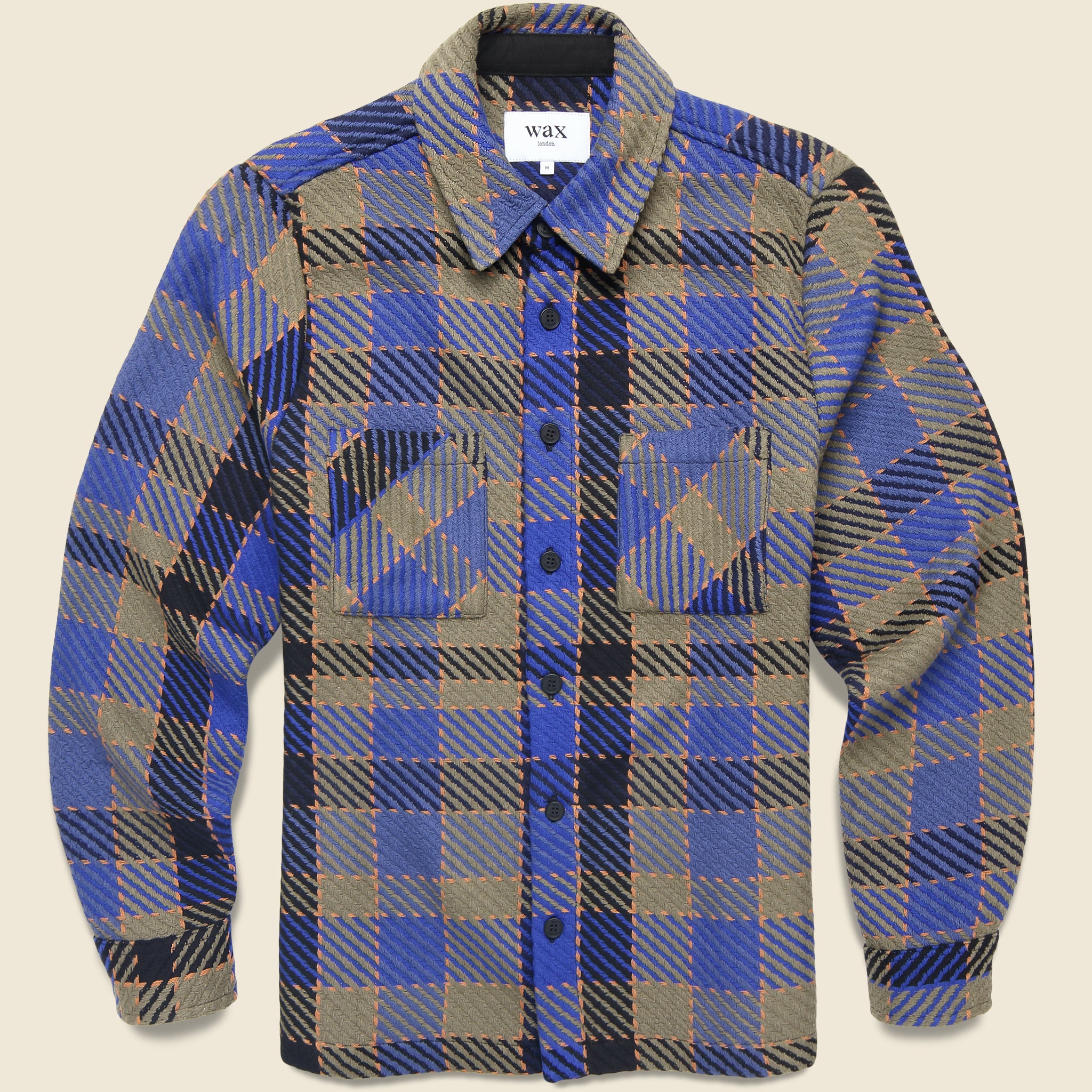 Whiting Overshirt - Pike Check Blue Multi - Wax London - STAG Provisions - Tops - L/S Woven - Plaid