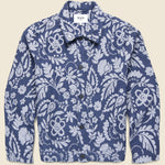Iggy Jacket - Floral Jacquard Navy - Wax London - STAG Provisions - Outerwear - Coat / Jacket