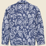 Iggy Jacket - Floral Jacquard Navy - Wax London - STAG Provisions - Outerwear - Coat / Jacket
