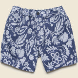 7" Kurt Shorts - Floral Jacquard Blue - Wax London - STAG Provisions - Shorts - Lounge