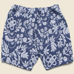 7" Kurt Shorts - Floral Jacquard Blue - Wax London - STAG Provisions - Shorts - Lounge