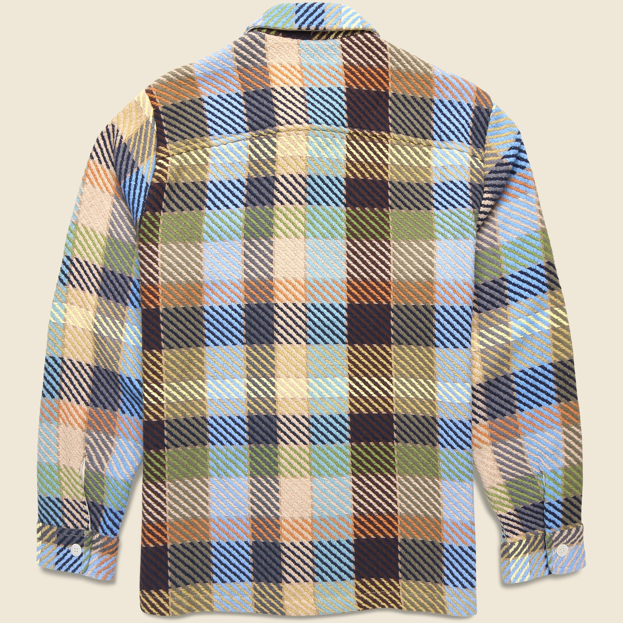 
                          Whiting Overshirt - Pike Check Khaki Multi - Wax London - STAG Provisions - Tops - L/S Woven - Plaid
                        