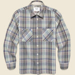 Whiting Overshirt - Basket Weave Blue - Wax London - STAG Provisions - Tops - L/S Woven - Plaid