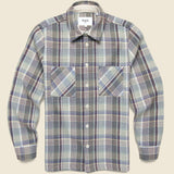 Whiting Overshirt - Basket Weave Blue - Wax London - STAG Provisions - Tops - L/S Woven - Plaid