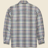 Whiting Overshirt - Basket Weave Blue - Wax London - STAG Provisions - Tops - L/S Woven - Plaid
