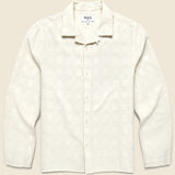 Corey Dobby Shirt - Off White - Wax London - STAG Provisions - Tops - L/S Woven - Solid