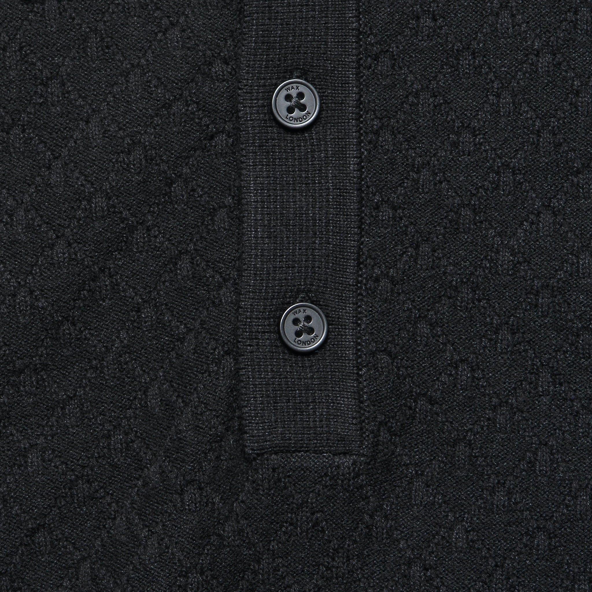 
                          Naples Polo - Black - Wax London - STAG Provisions - Tops - S/S Knit
                        