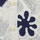 Porto Doodle Crochet Shirt - Ecru/Dark Blue - Wax London - STAG Provisions - Tops - S/S Knit