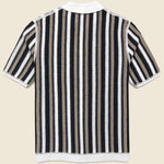 Porto Stripe Crochet Shirt - Ecru/Black - Wax London - STAG Provisions - Tops - S/S Knit