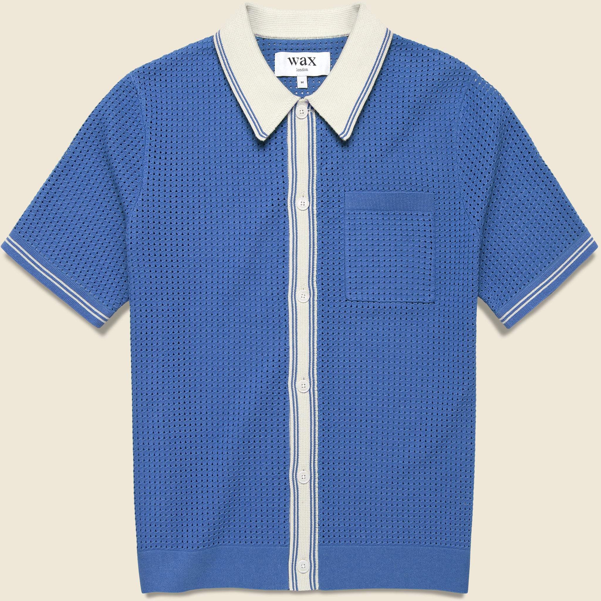 Pointelle Belle Shirt - Blue/Ecru - Wax London - STAG Provisions - Tops - S/S Knit