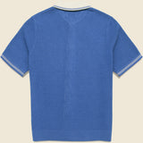 Pointelle Belle Shirt - Blue/Ecru - Wax London - STAG Provisions - Tops - S/S Knit