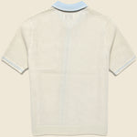 Pointelle Belle Shirt - Ecru/Pale Blue - Wax London - STAG Provisions - Tops - S/S Knit