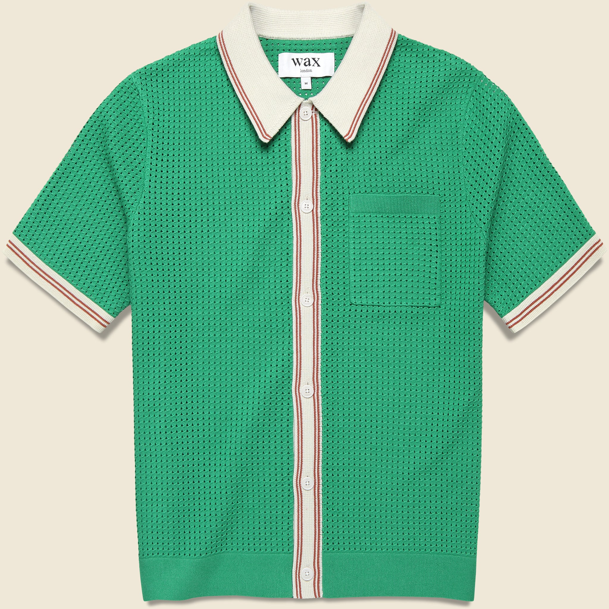 Pointelle Belle Shirt - Green/Ecru - Wax London - STAG Provisions - Tops - S/S Knit