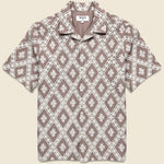 Diamond Lace Didcot Shirt - Taupe/Ecru - Wax London - STAG Provisions - Tops - S/S Woven - Floral