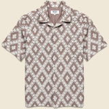 Diamond Lace Didcot Shirt - Taupe/Ecru - Wax London - STAG Provisions - Tops - S/S Woven - Floral